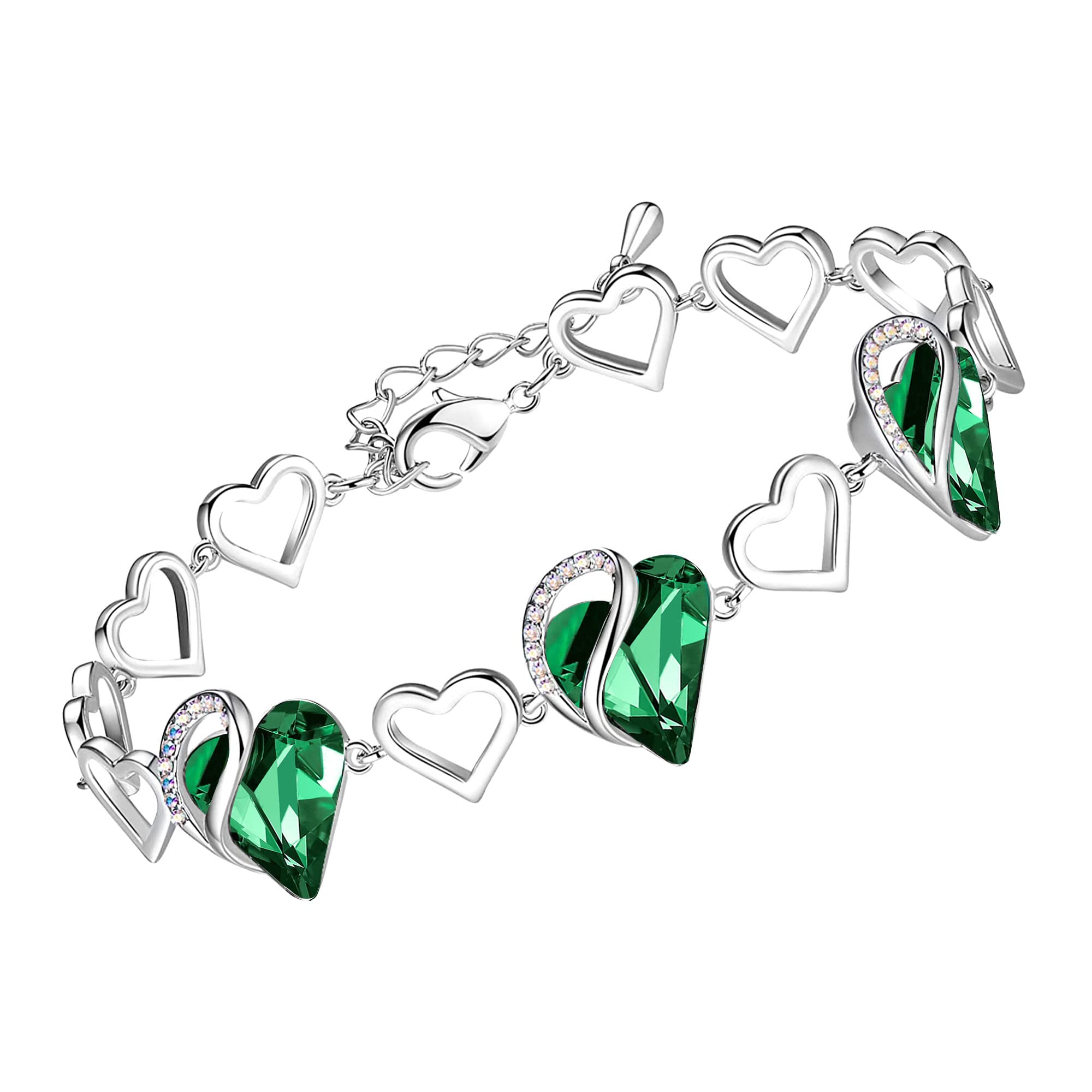 Women's Heart Birthstone Bracelet Ideal Gift for the Special Woman in Your Life