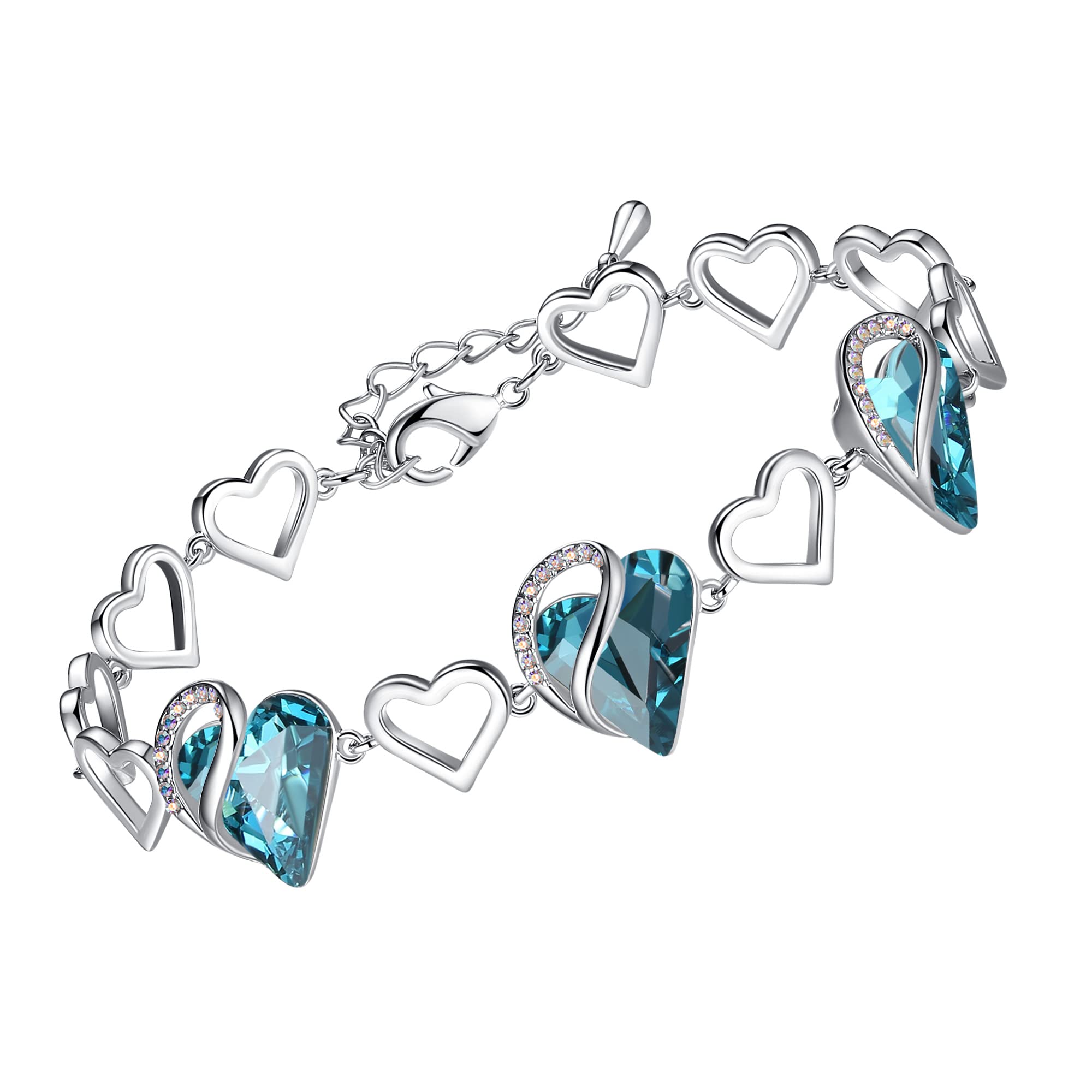 Women's Heart Birthstone Bracelet Ideal Gift for the Special Woman in Your Life
