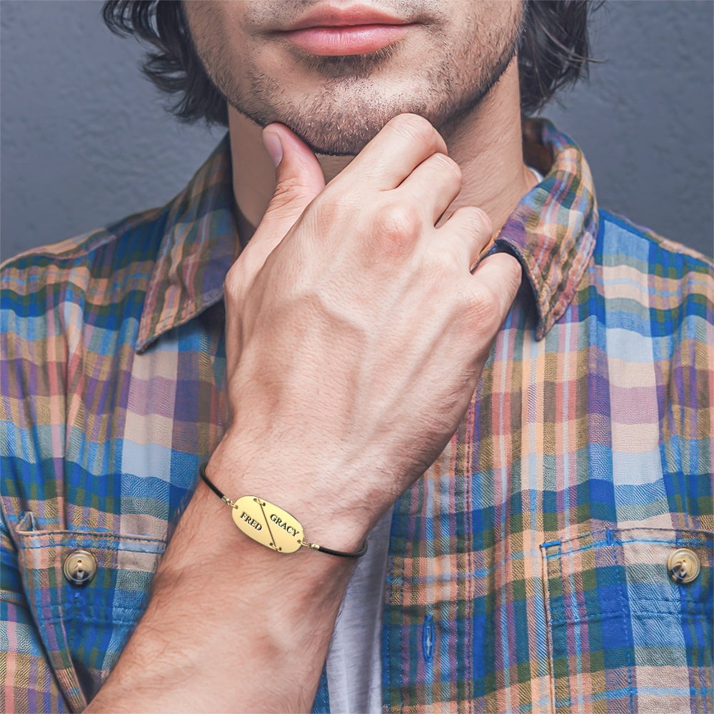 Custom Engraved Two Name Bracelet Valentine's Gift for Her